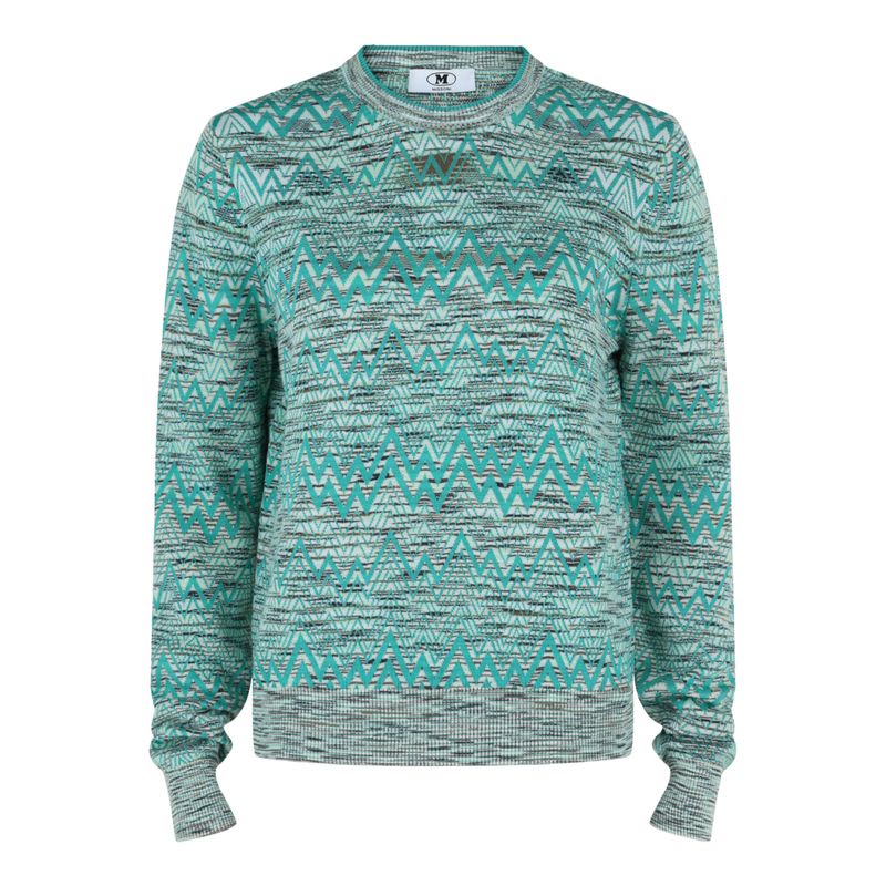 M Missoni Oversized Zigzag Sweater Green Womens